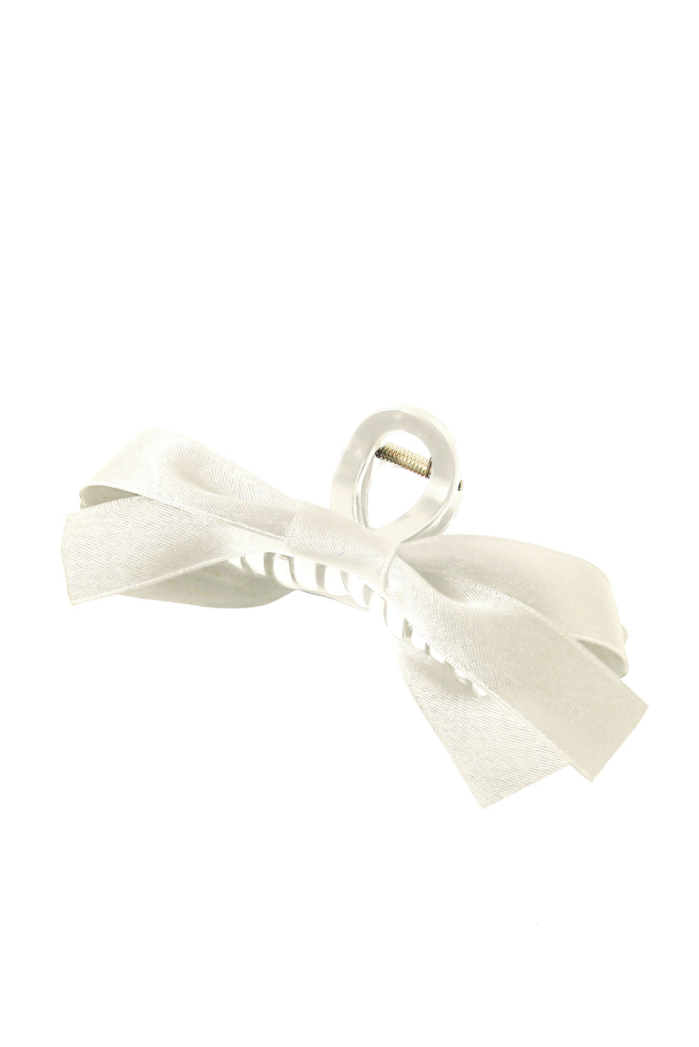 Pink Solid Color Ribbon Bow Decor Hair Clip - Hairband