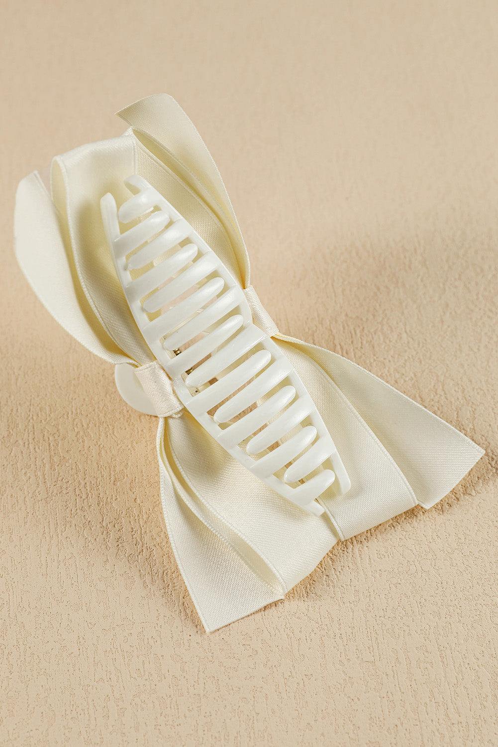 Pink Solid Color Ribbon Bow Decor Hair Clip - Hairband
