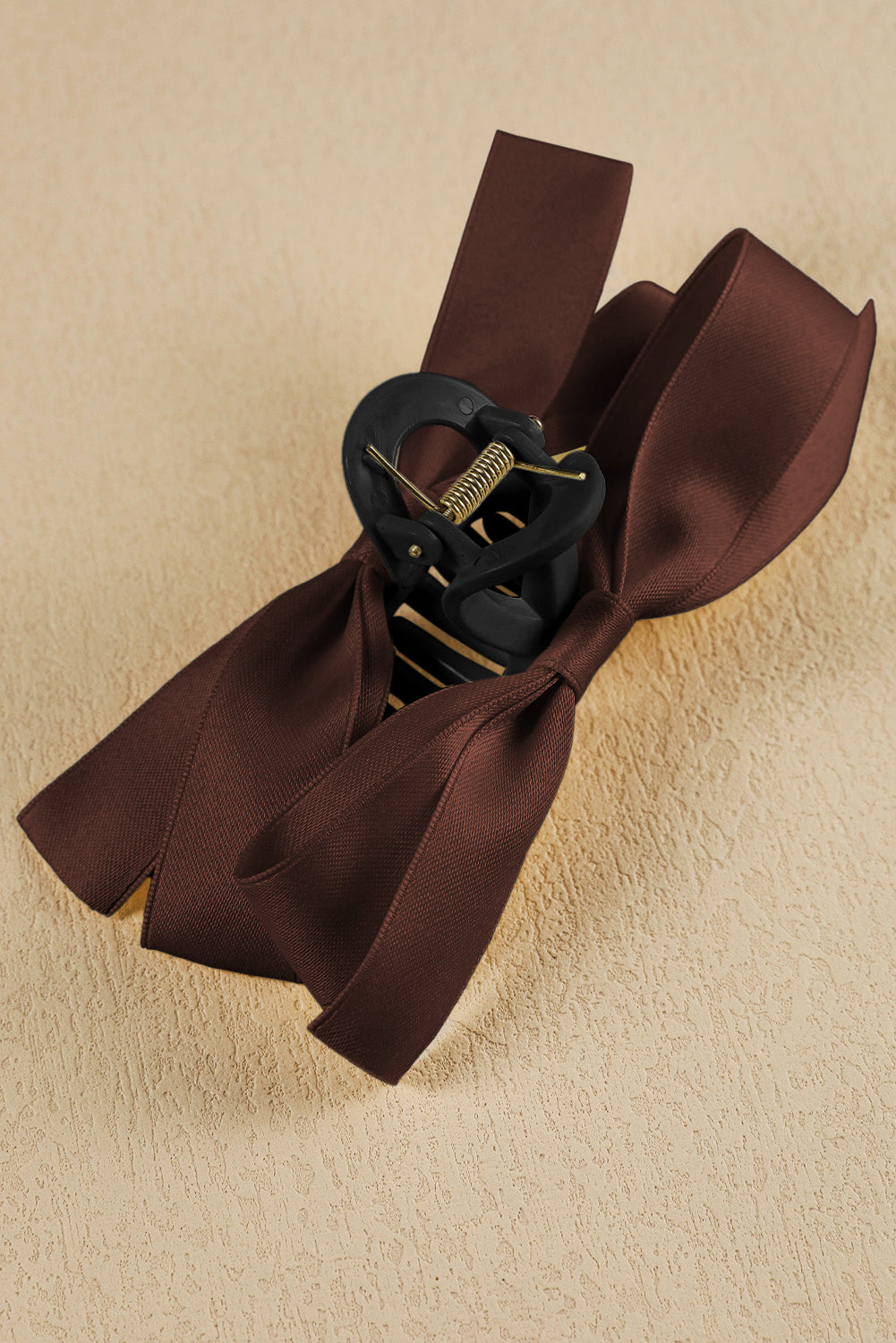 Pink Solid Color Ribbon Bow Decor Hair Clip - Hairband