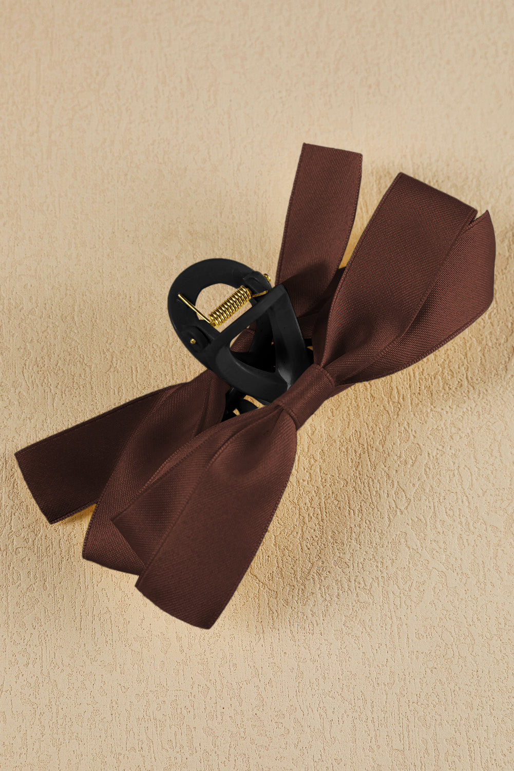Pink Solid Color Ribbon Bow Decor Hair Clip - Hairband