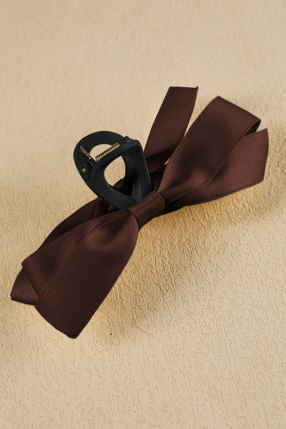 Pink Solid Color Ribbon Bow Decor Hair Clip - Hairband