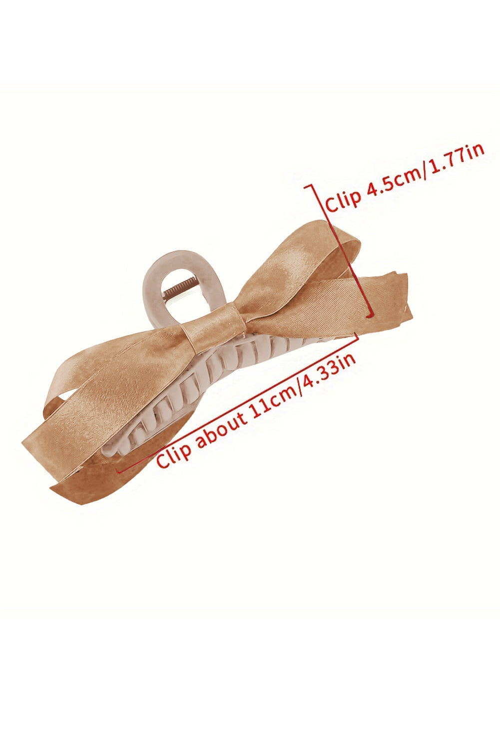 Pink Solid Color Ribbon Bow Decor Hair Clip - Hairband