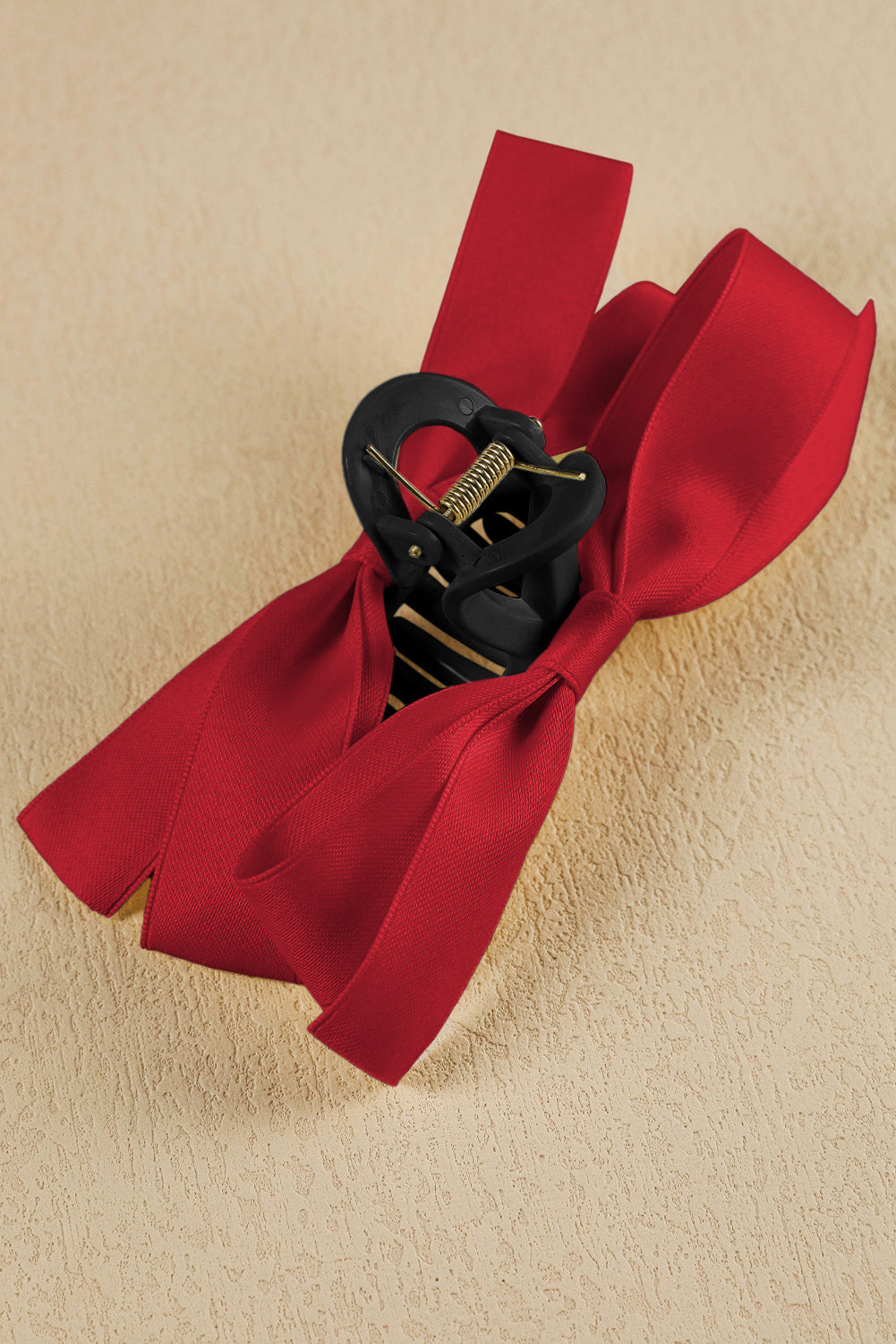 Pink Solid Color Ribbon Bow Decor Hair Clip - Hairband
