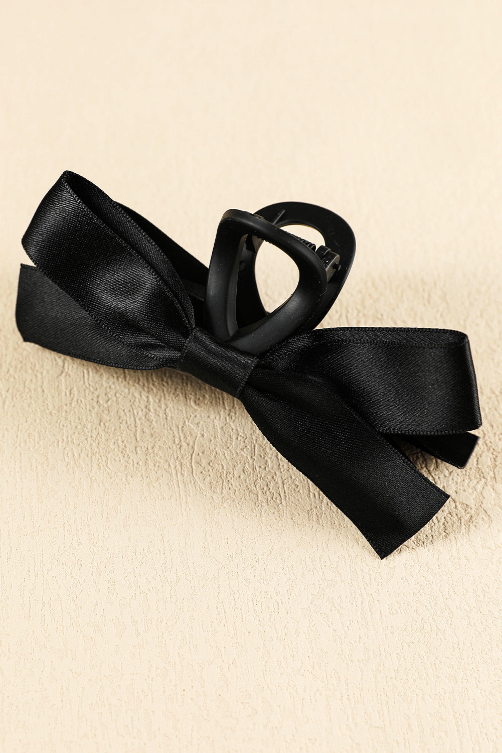Pink Solid Color Ribbon Bow Decor Hair Clip - Hairband