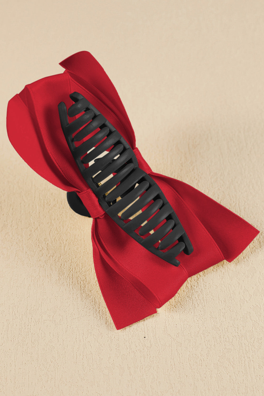 Pink Solid Color Ribbon Bow Decor Hair Clip - Hairband