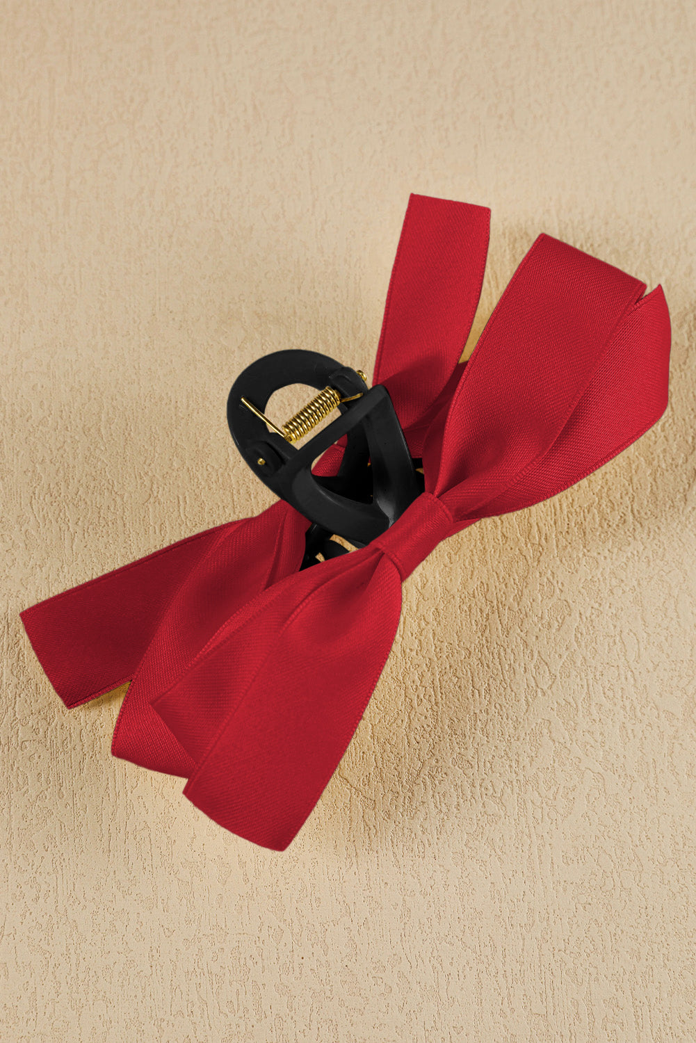 Pink Solid Color Ribbon Bow Decor Hair Clip - Hairband
