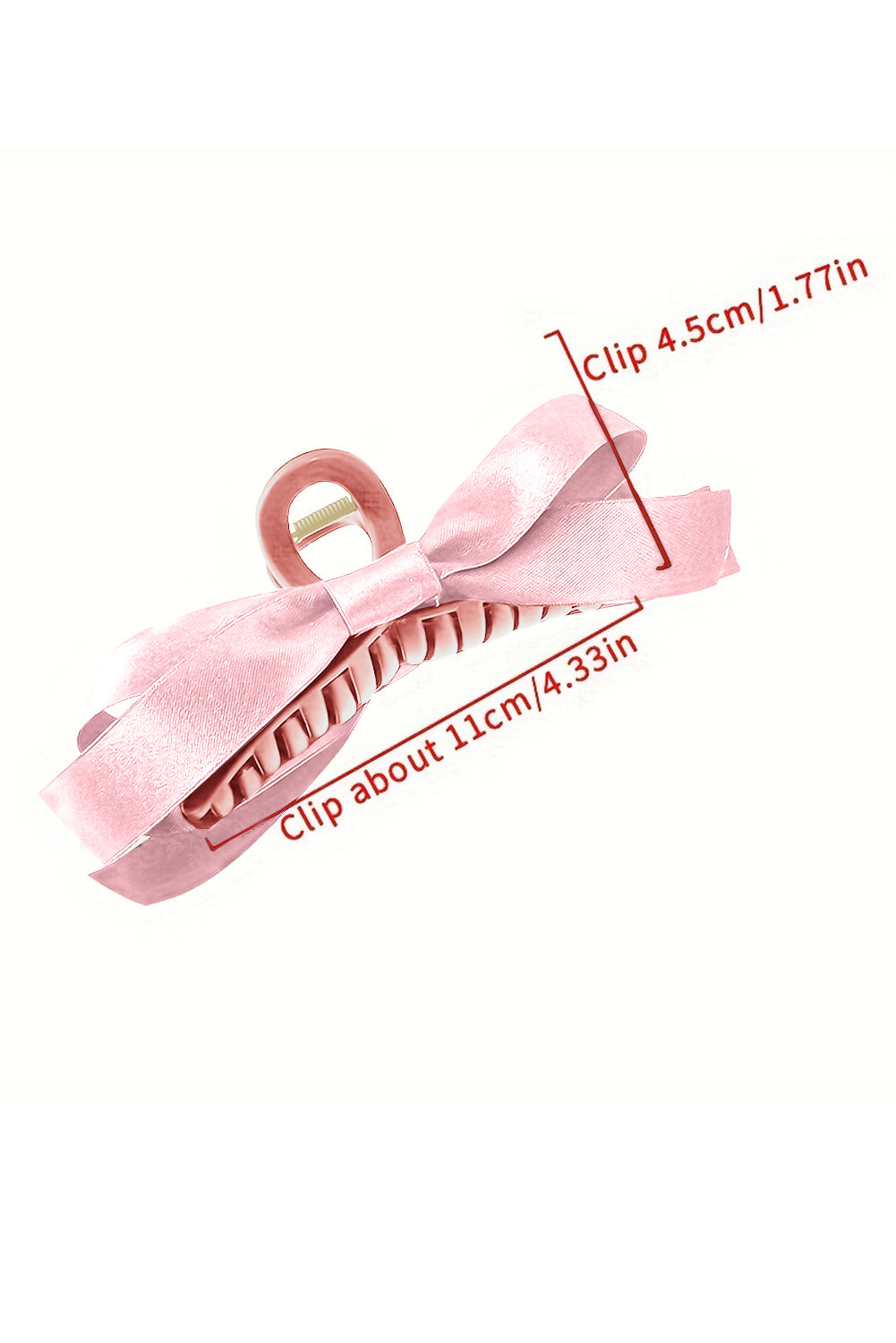 Pink Solid Color Ribbon Bow Decor Hair Clip - Hairband