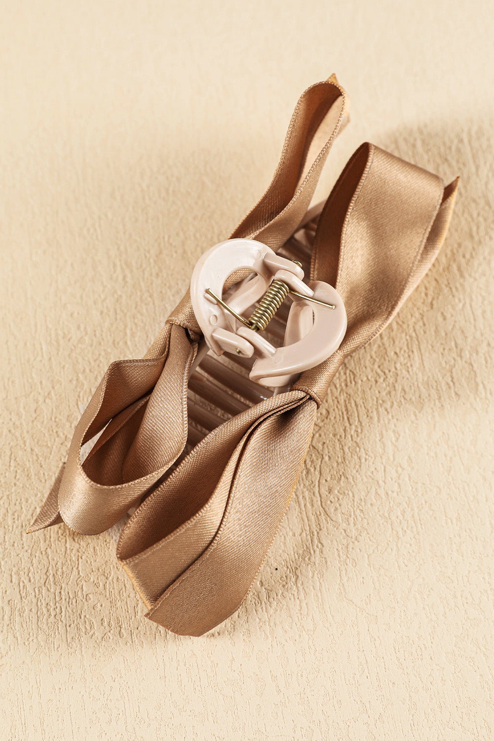 Pink Solid Color Ribbon Bow Decor Hair Clip - Hairband