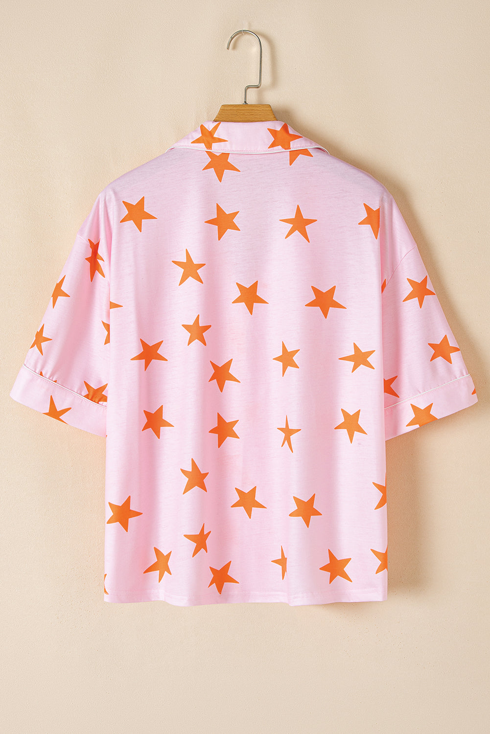 Pink Stars Short Sleeve Shirt and Shorts Pajama Set - MAD RUFFI