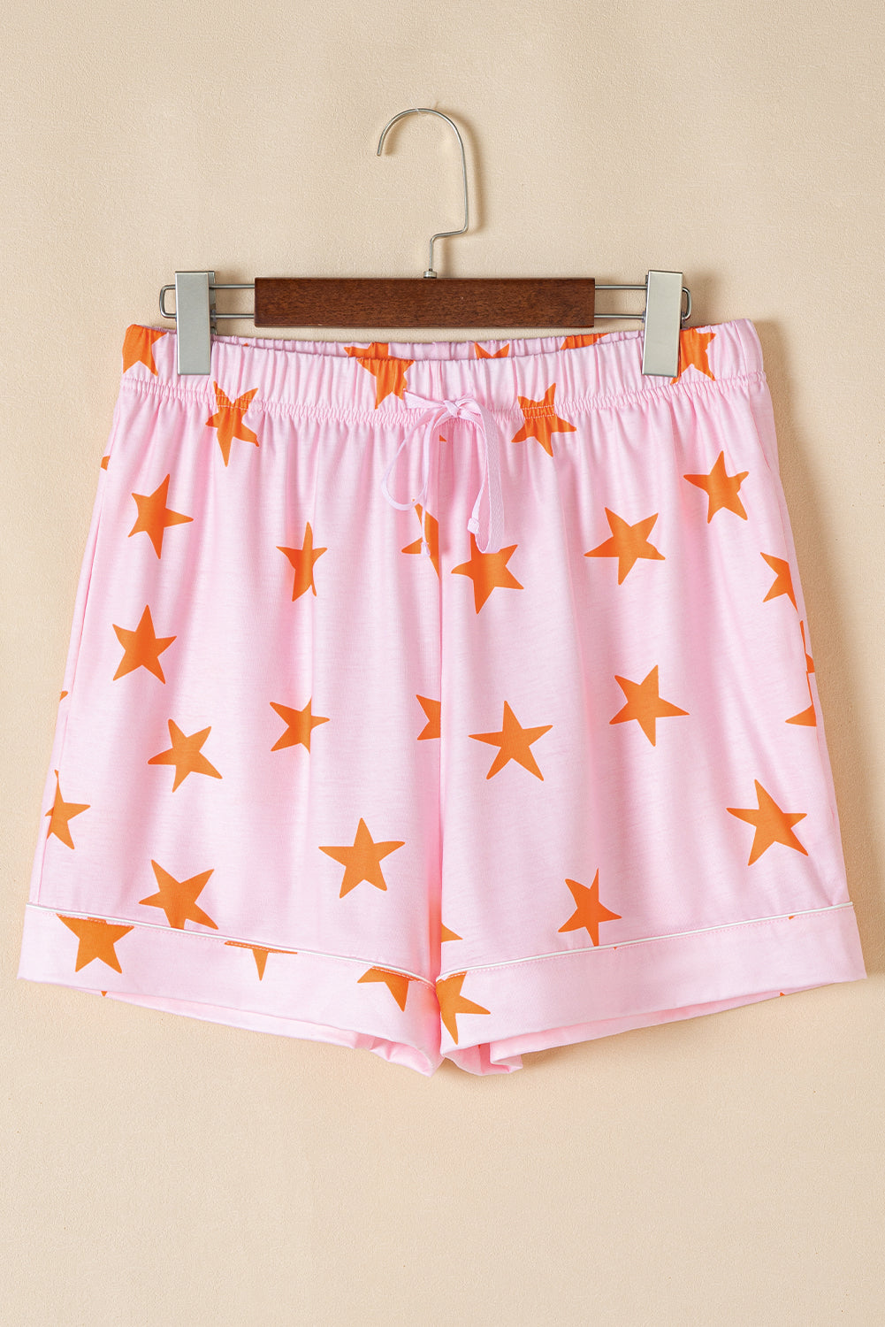 Pink Stars Short Sleeve Shirt and Shorts Pajama Set - MAD RUFFI