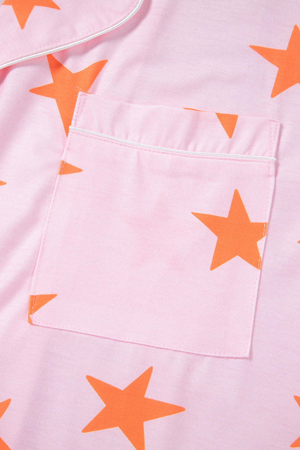 Pink Stars Short Sleeve Shirt and Shorts Pajama Set - MAD RUFFI