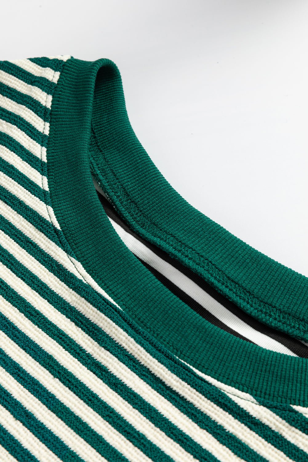 Pink Stripe Drop Shoulder Long Sleeve Top - MAD RUFFI