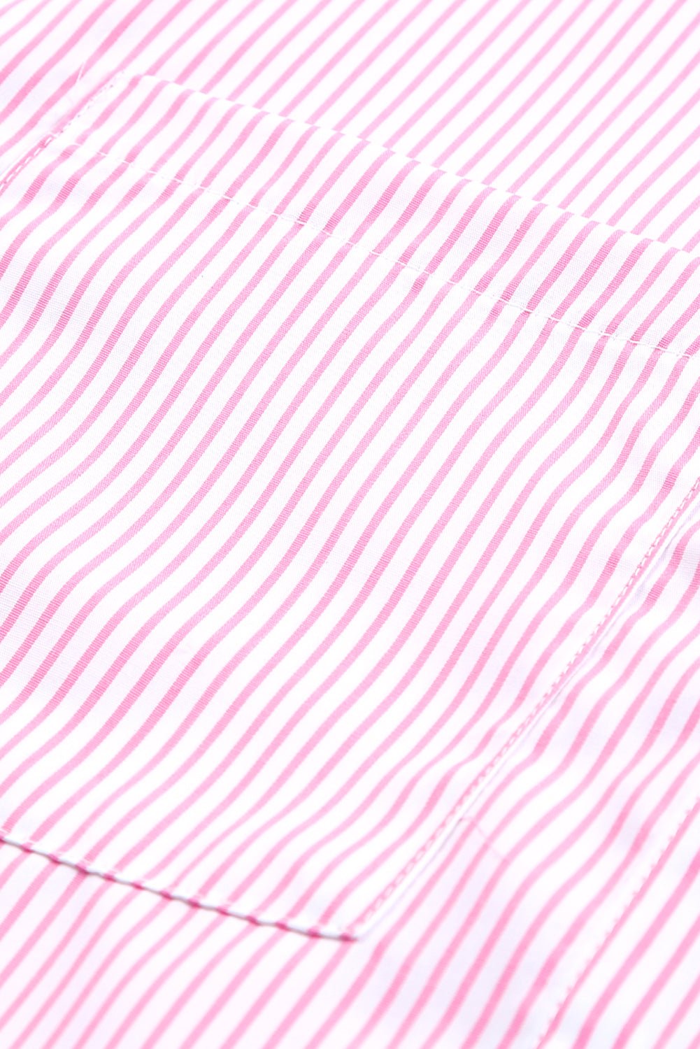 Pink Striped Casual Shirred Cuffs Shirt - MAD RUFFI