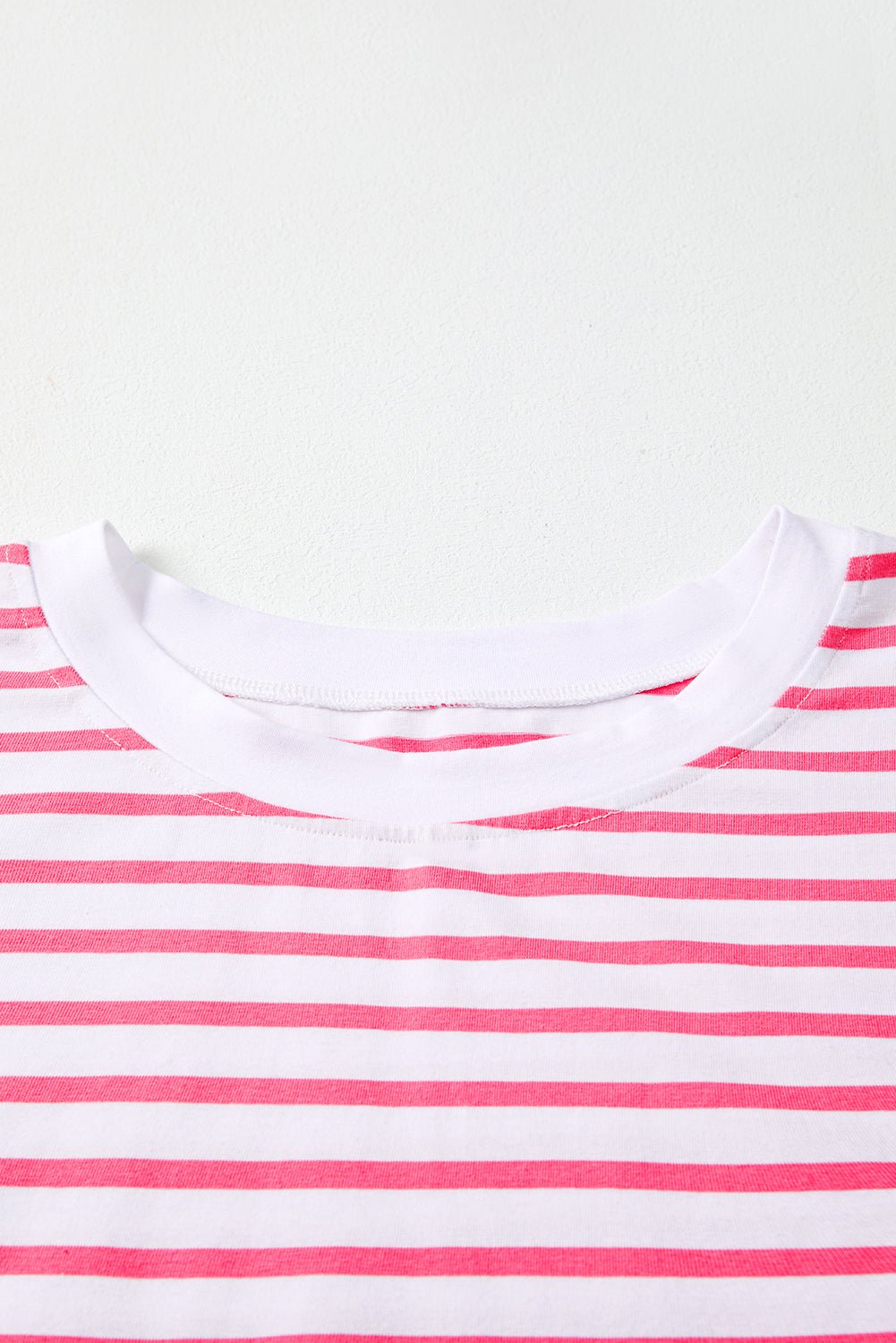 pink striped patchwork exposed seam loose tee - MAD RUFFI