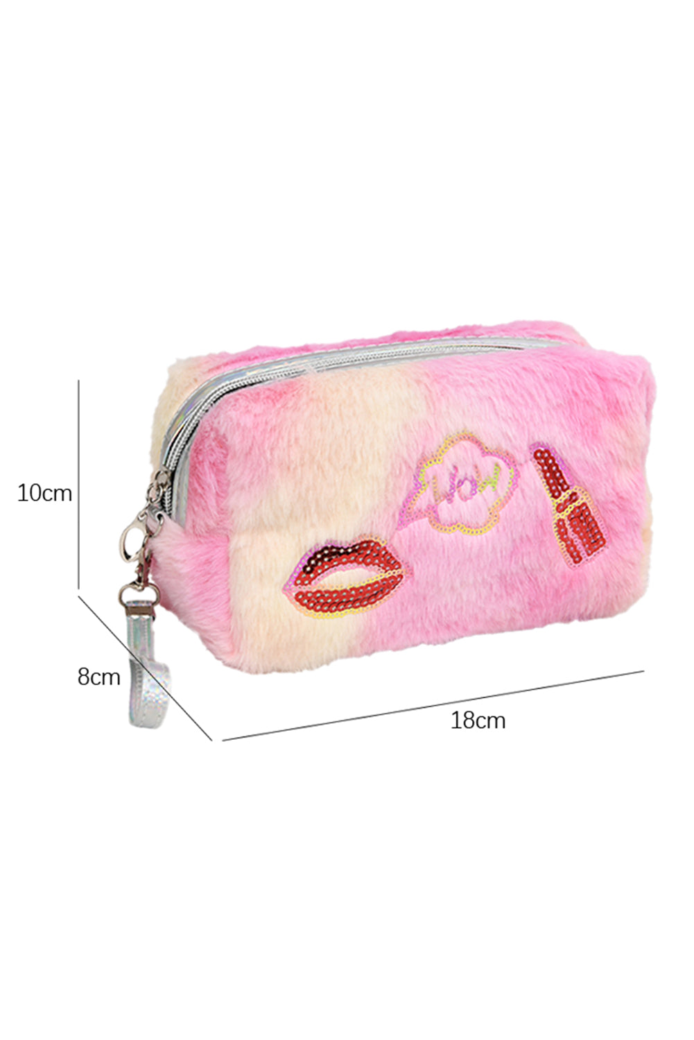 Pink Valentine Plush Zipper Cosmetic Bag - MAD RUFFI