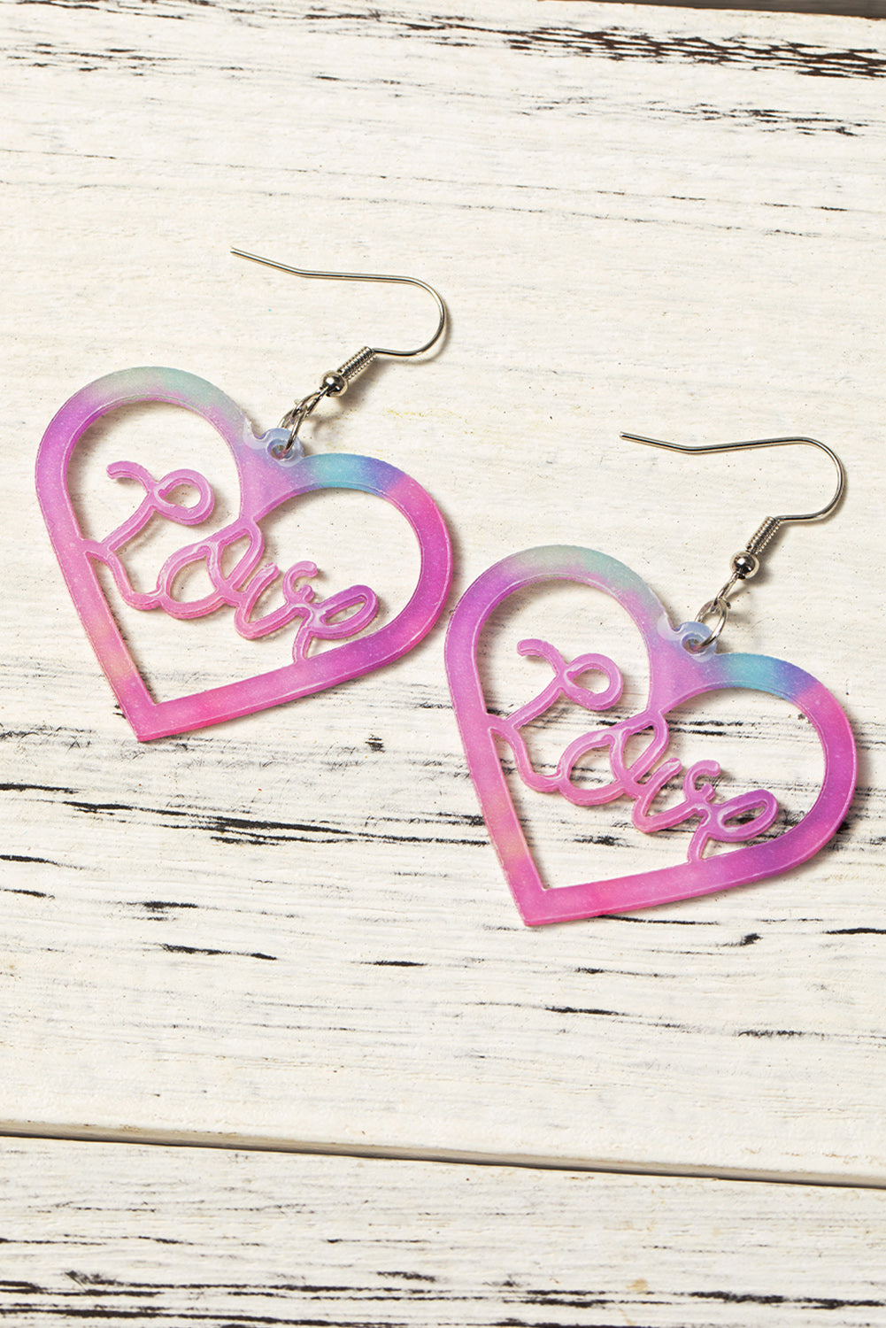 Pink Valentines Love Hollowed Heart Dropping Earrings - MAD RUFFI