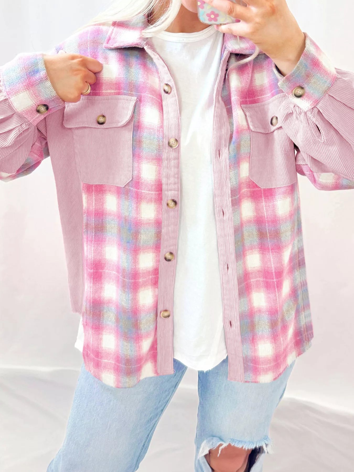 Plaid Button - Up Jacket - MAD RUFFI