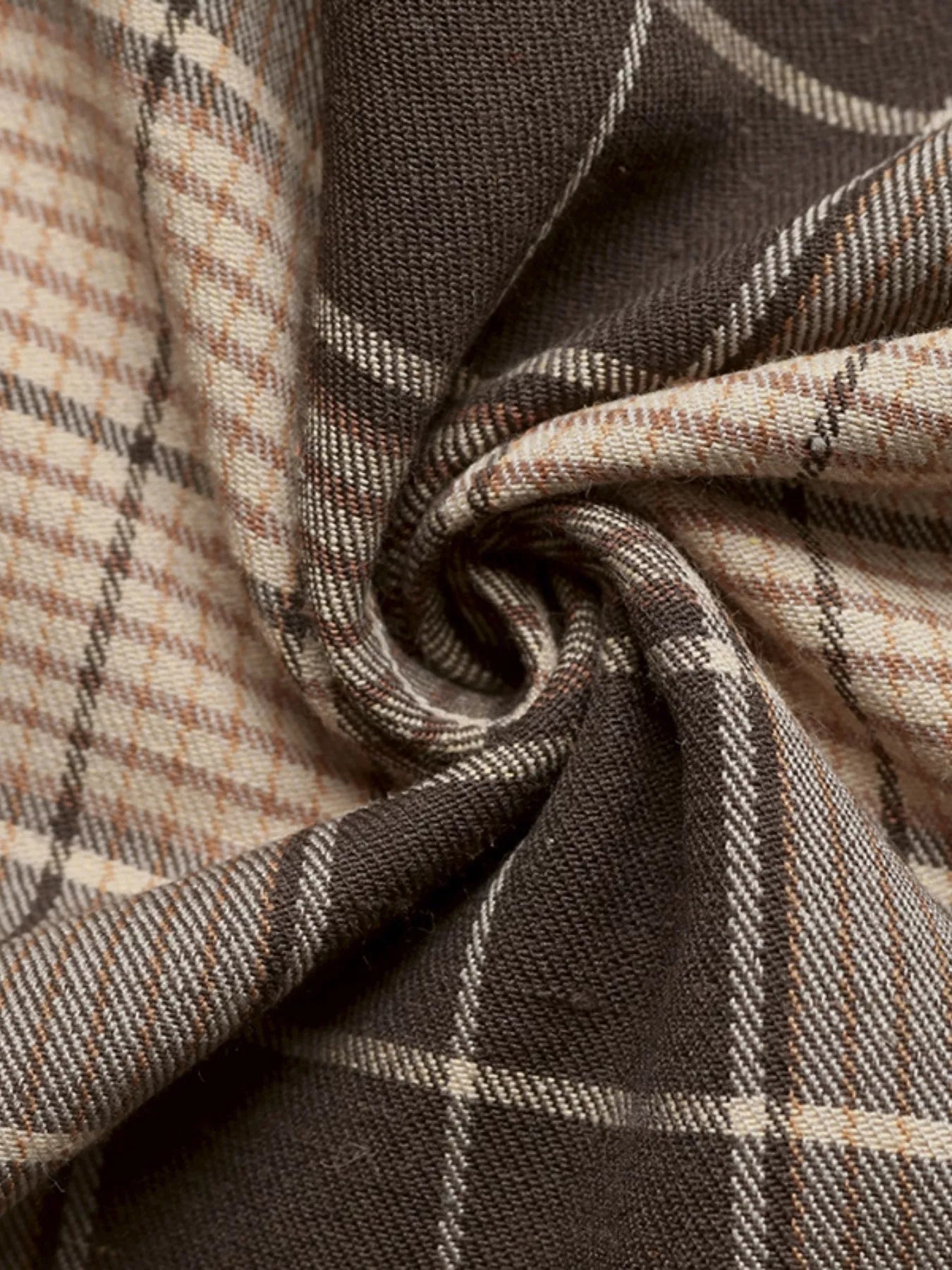 Plaid Button Up Long Sleeve Shirt Dress - MAD RUFFI