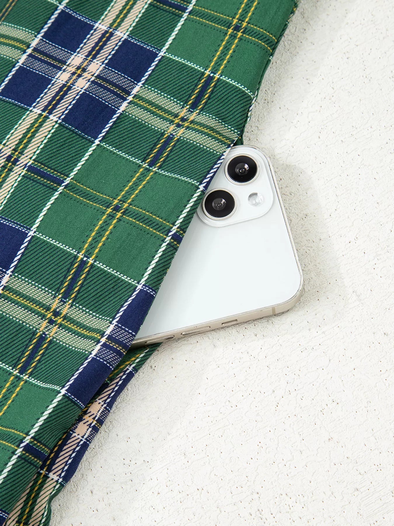 Plaid Frilly Collar Long Sleeve Shift Mini Dress - MAD RUFFI