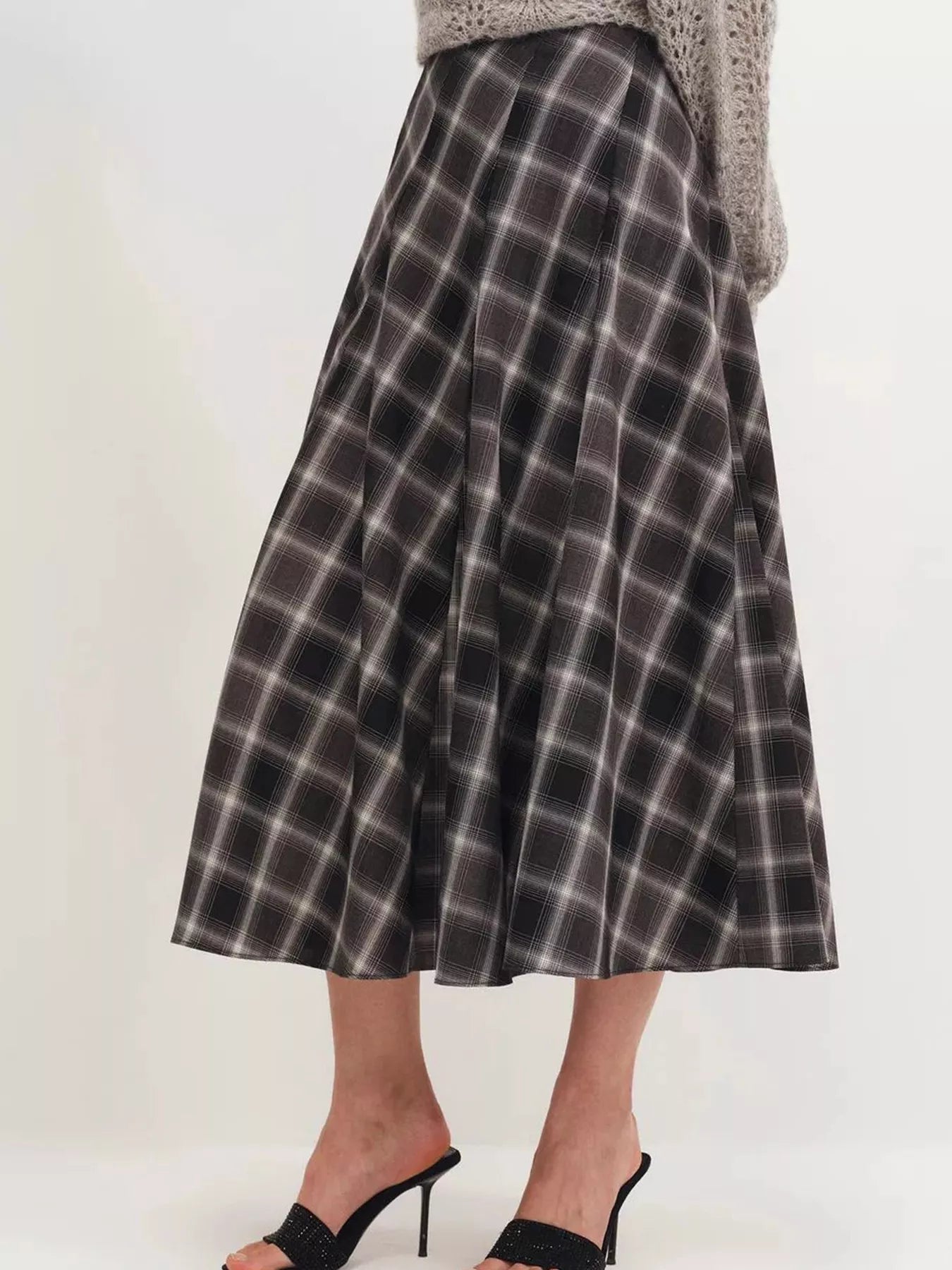 Plaid Midi Skirt - MAD RUFFI