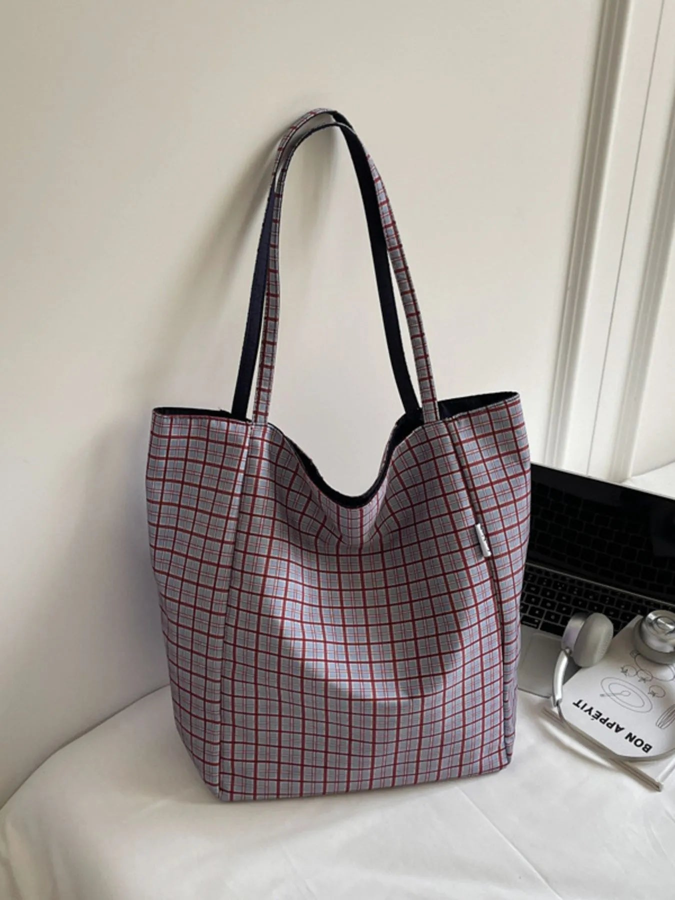 Plaid Pattern Tote Bag - MAD RUFFI