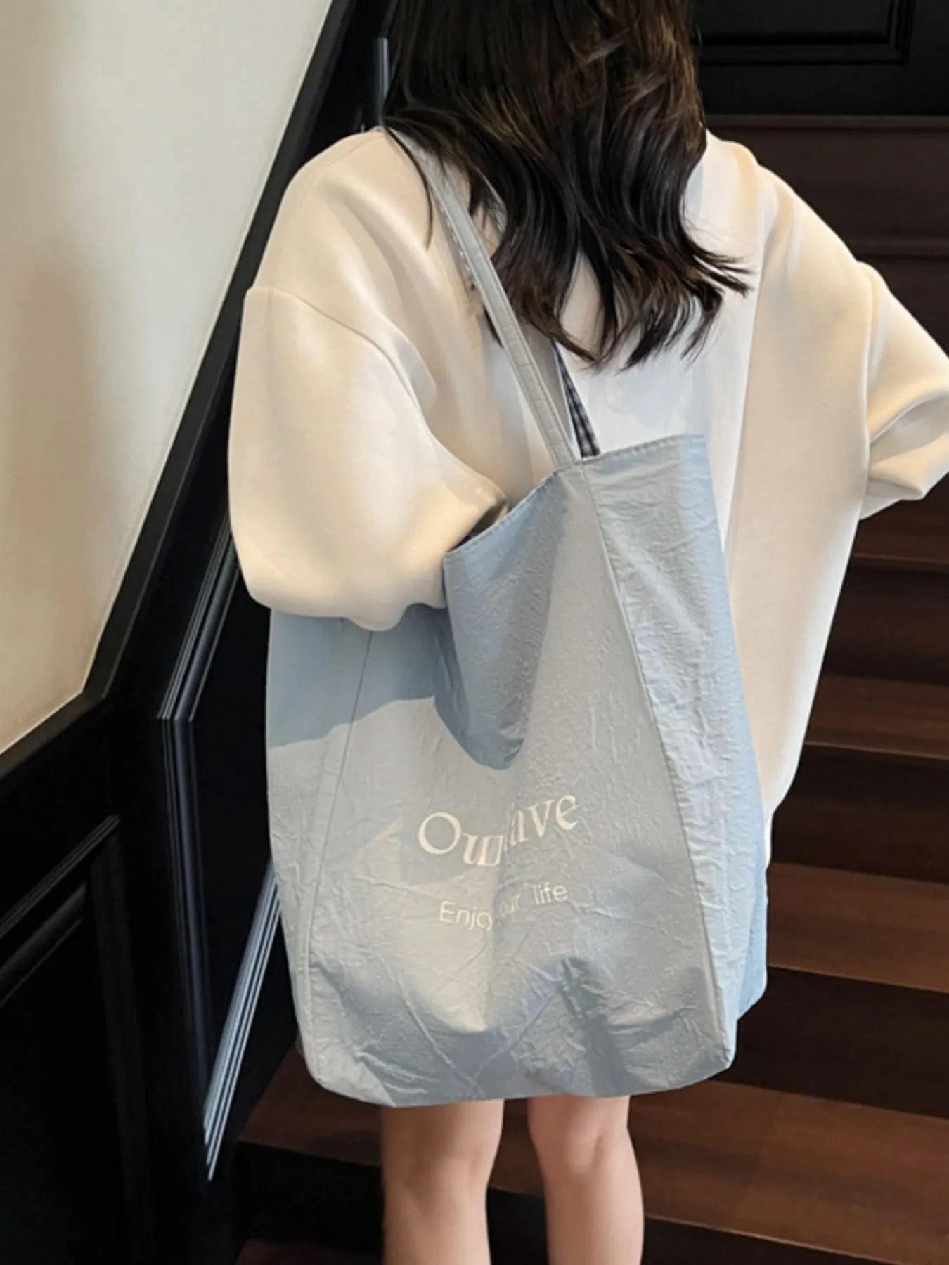 Plaid Pattern Tote Bag - MAD RUFFI