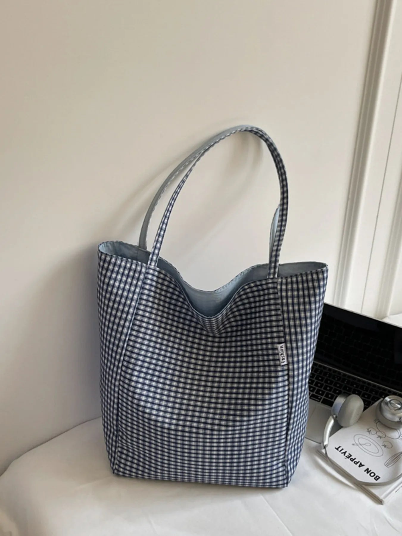 Plaid Pattern Tote Bag - MAD RUFFI