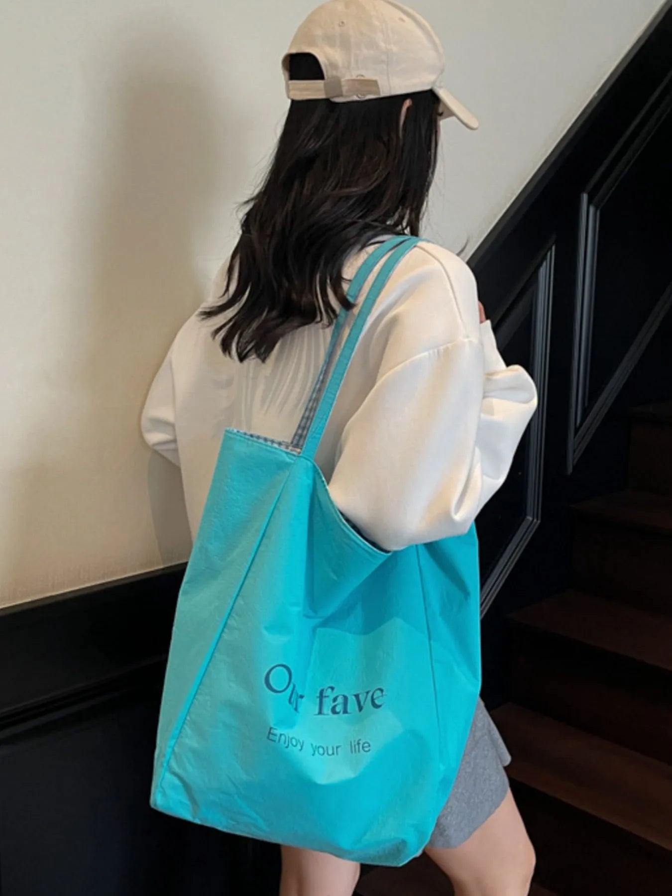 Plaid Pattern Tote Bag - MAD RUFFI