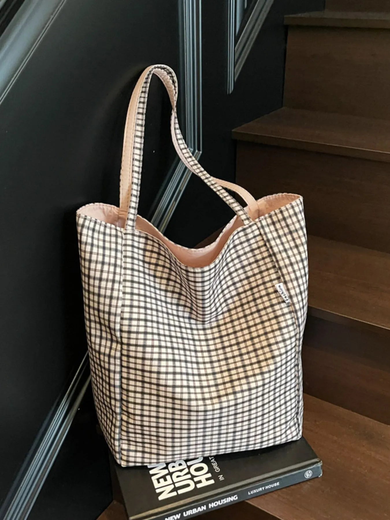 Plaid Pattern Tote Bag - MAD RUFFI