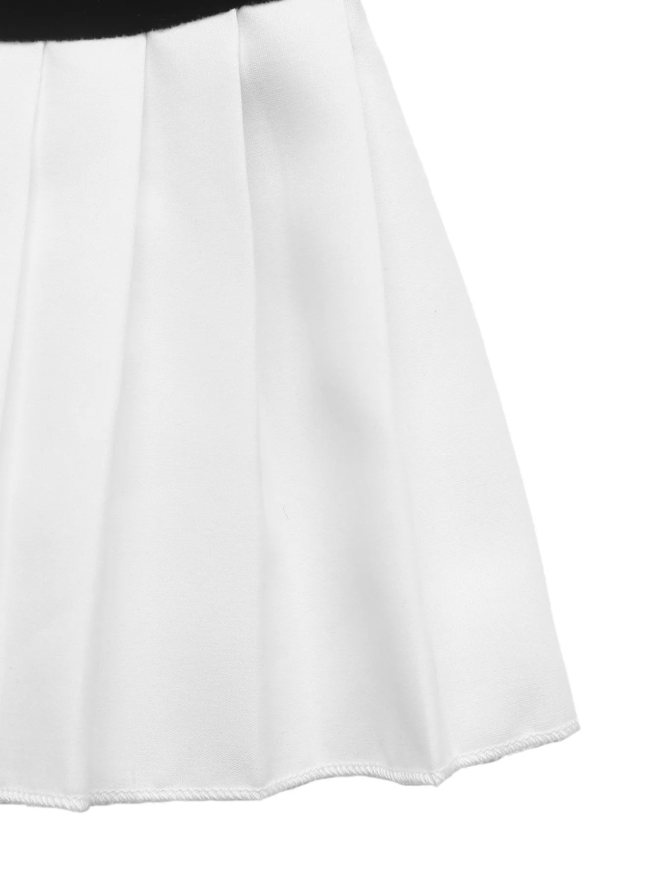 Pleated Hem Sweetheart Neckline Long Sleeve Mini Dress - MAD RUFFI