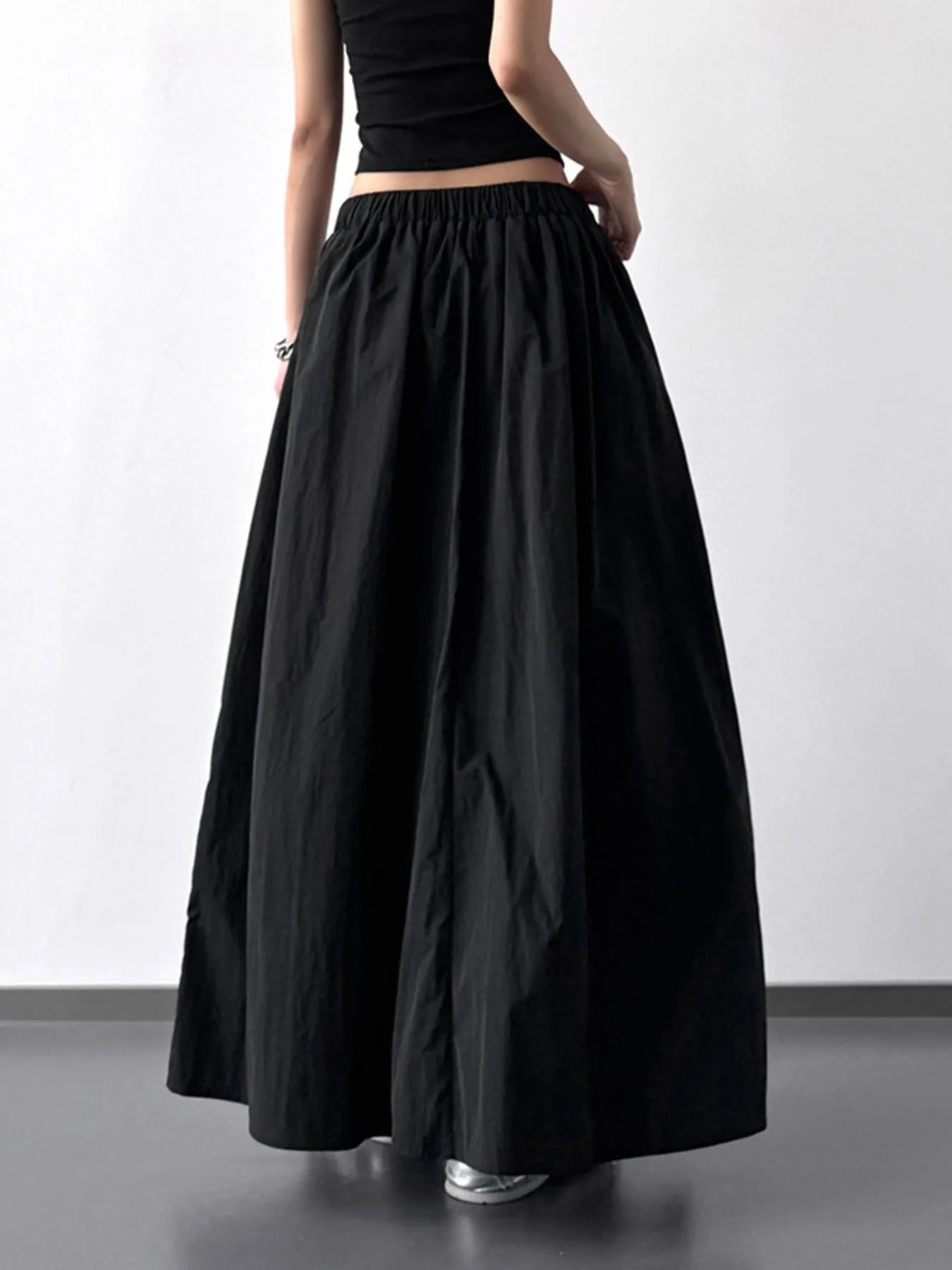 Pleated Linen Maxi Skirt - MAD RUFFI