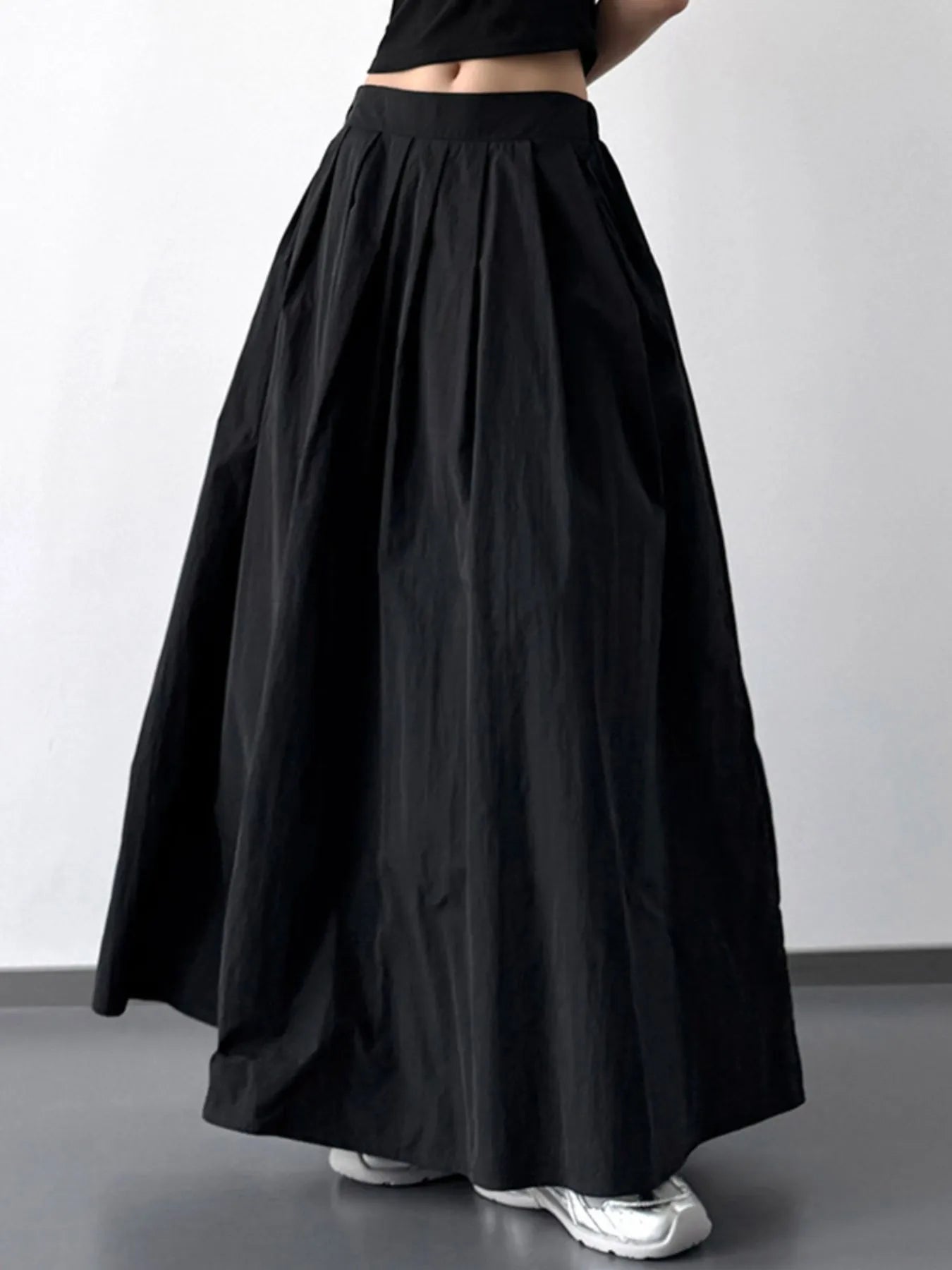 Pleated Linen Maxi Skirt - MAD RUFFI