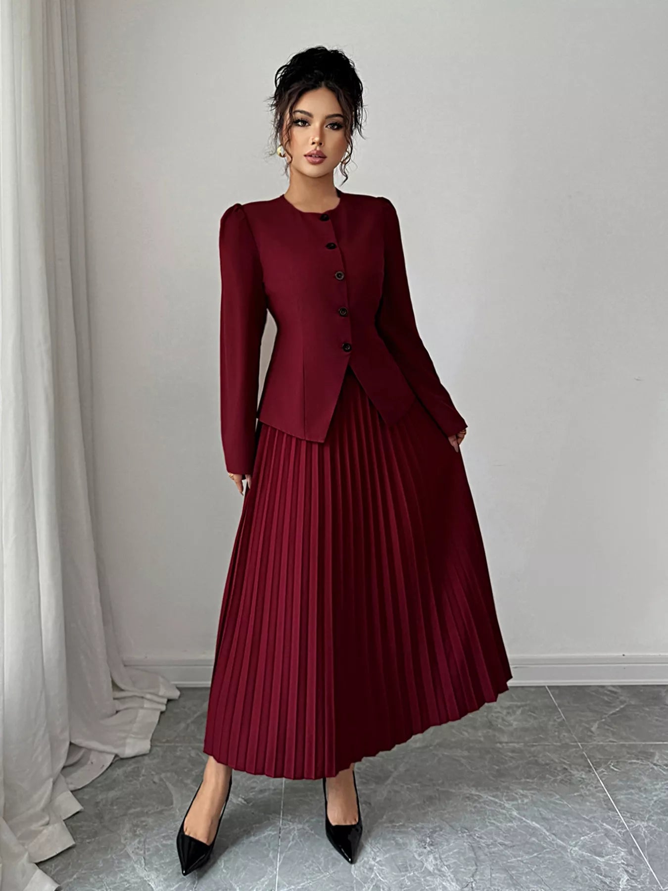 Pleated Midi Skirt - MAD RUFFI