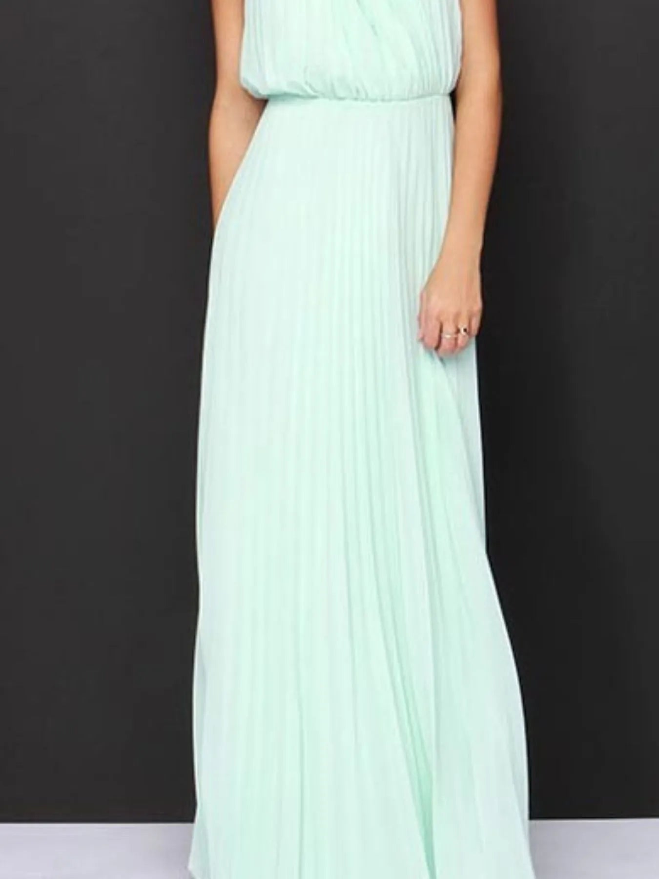 Pleated Sleeveless Maxi Tank Dress - MAD RUFFI