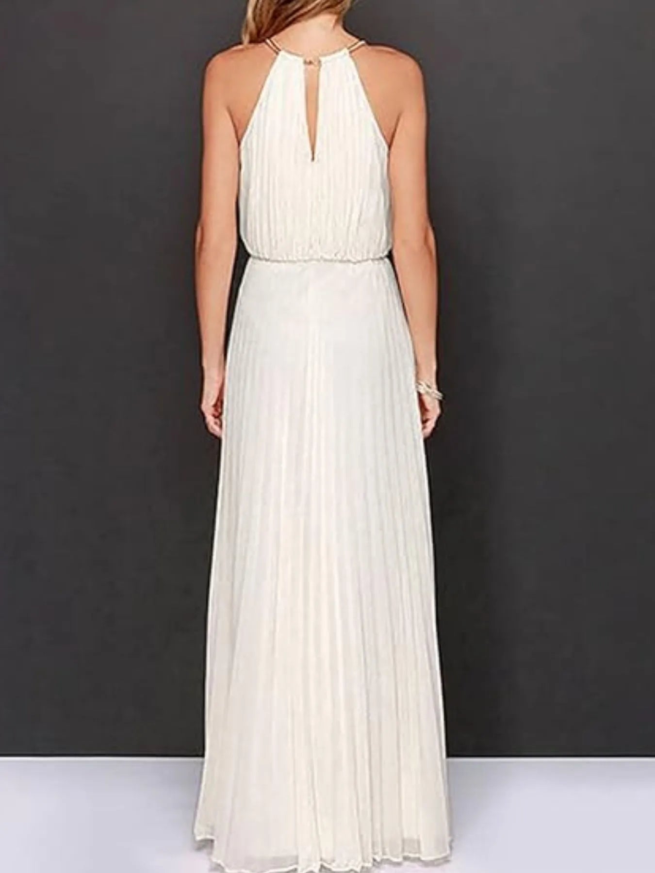 Pleated Sleeveless Maxi Tank Dress - MAD RUFFI
