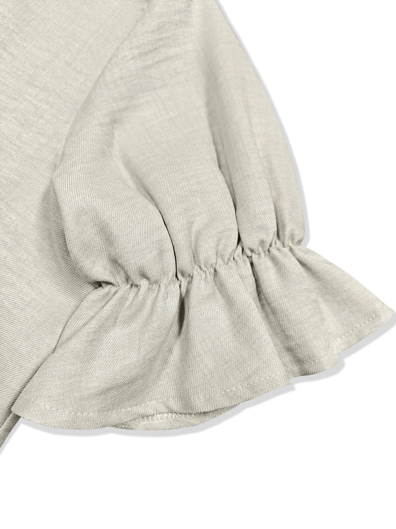 Plus Size Button - Down Shirt and Wide - Leg Pants Set - MAD RUFFI