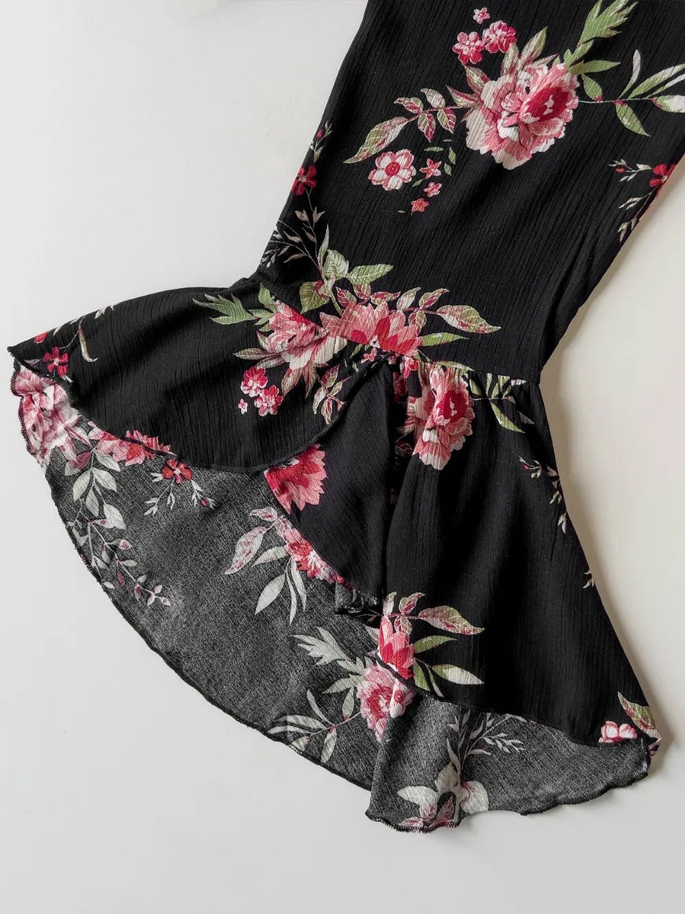 Plus Size Floral Flare Sleeve Dress - MAD RUFFI