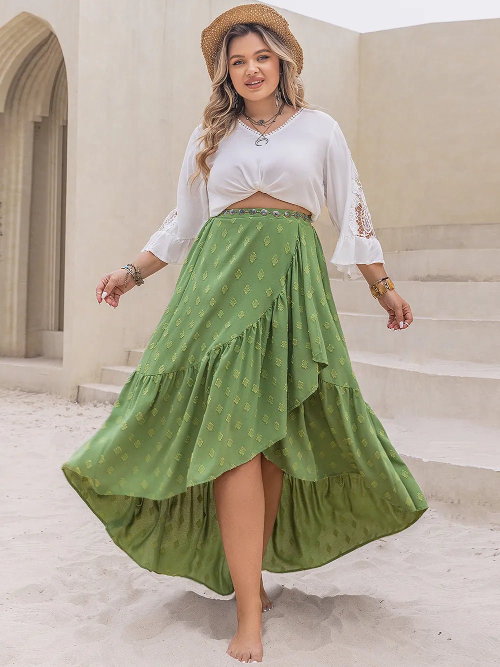 Plus Size High - Low Skirt - MAD RUFFI