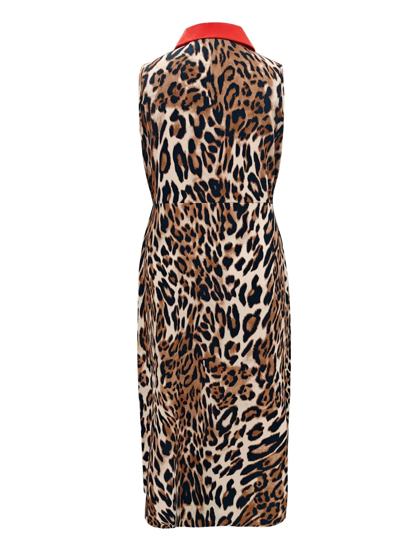 Plus Size Leopard Print Sleeveless Maxi Dress - MAD RUFFI