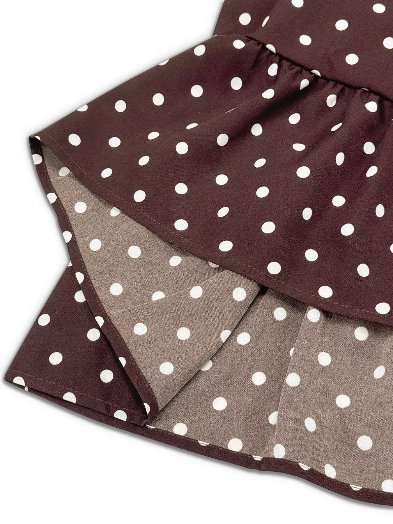 Plus Size Polka Dot Ruffle Hem Mini Dress - MAD RUFFI