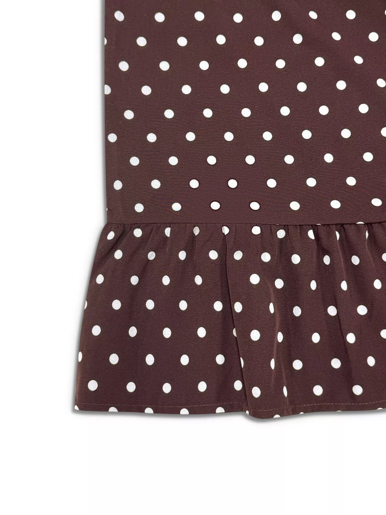 Plus Size Polka Dot Ruffle Hem Mini Dress - MAD RUFFI