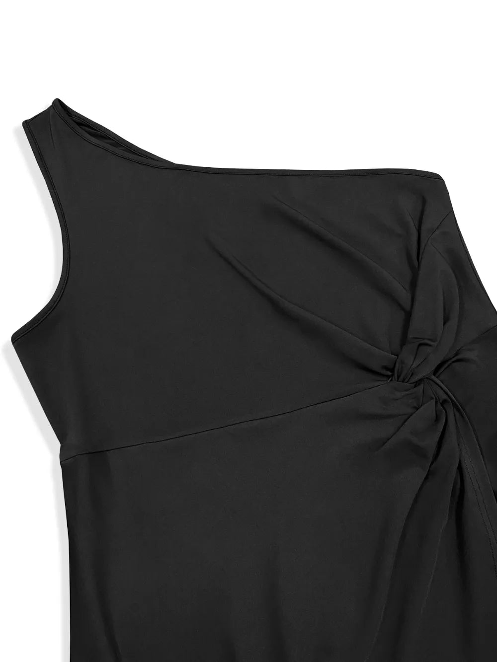 Plus Size Twisted One Shoulder Sleeveless Midi Dress - MAD RUFFI