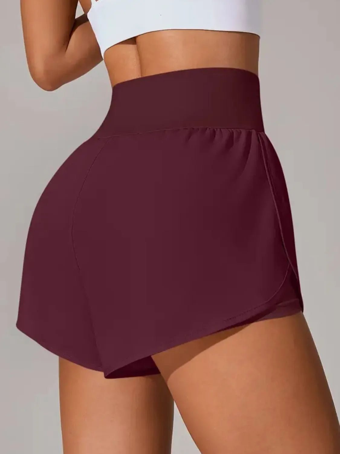 Pocketed High Waist Active Shorts - MAD RUFFI