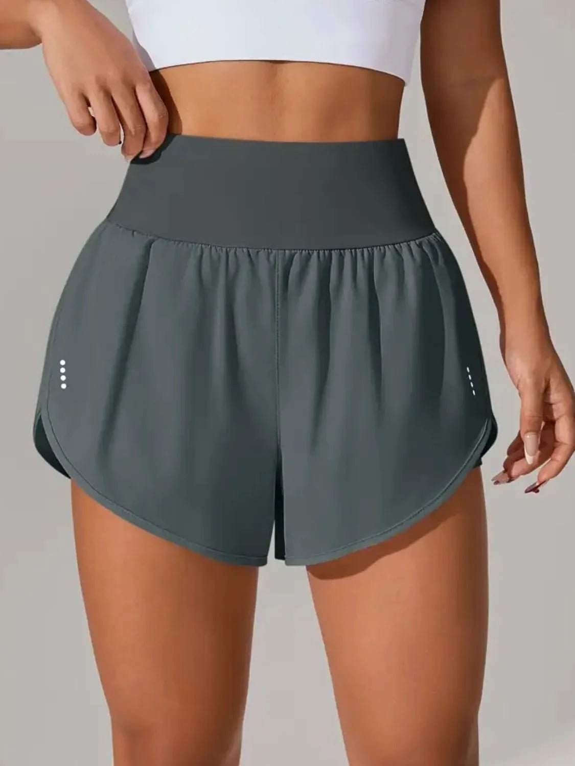 Pocketed High Waist Active Shorts - MAD RUFFI