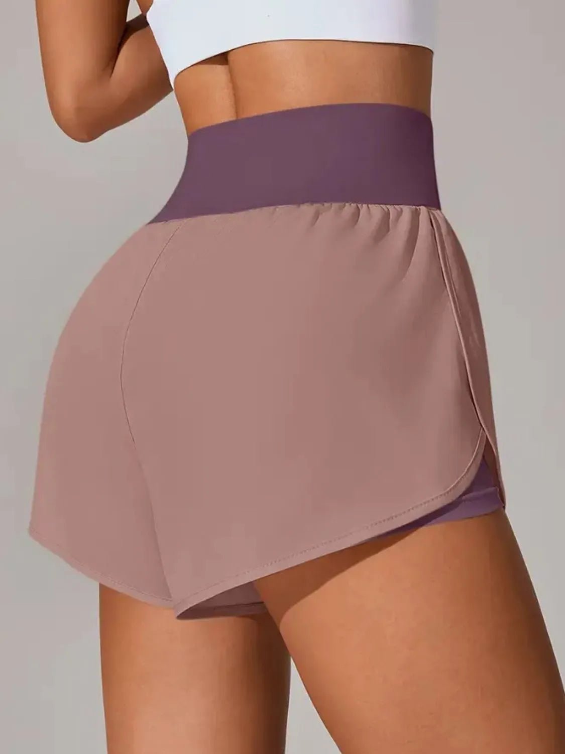 Pocketed High Waist Active Shorts - MAD RUFFI