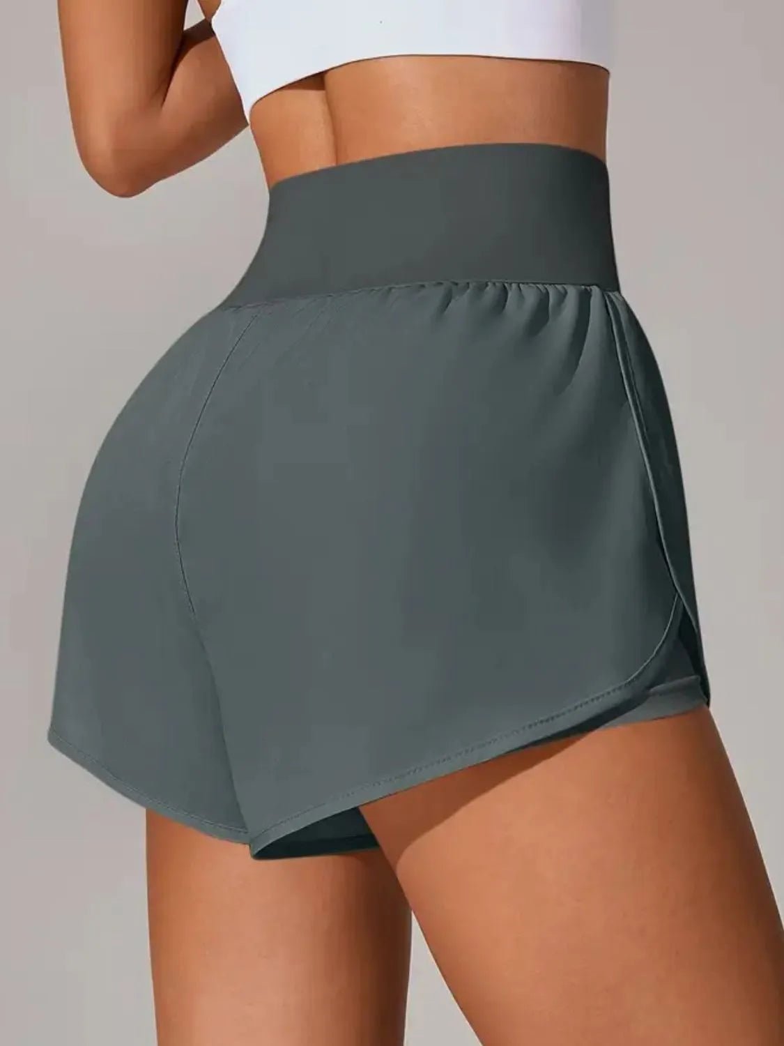 Pocketed High Waist Active Shorts - MAD RUFFI