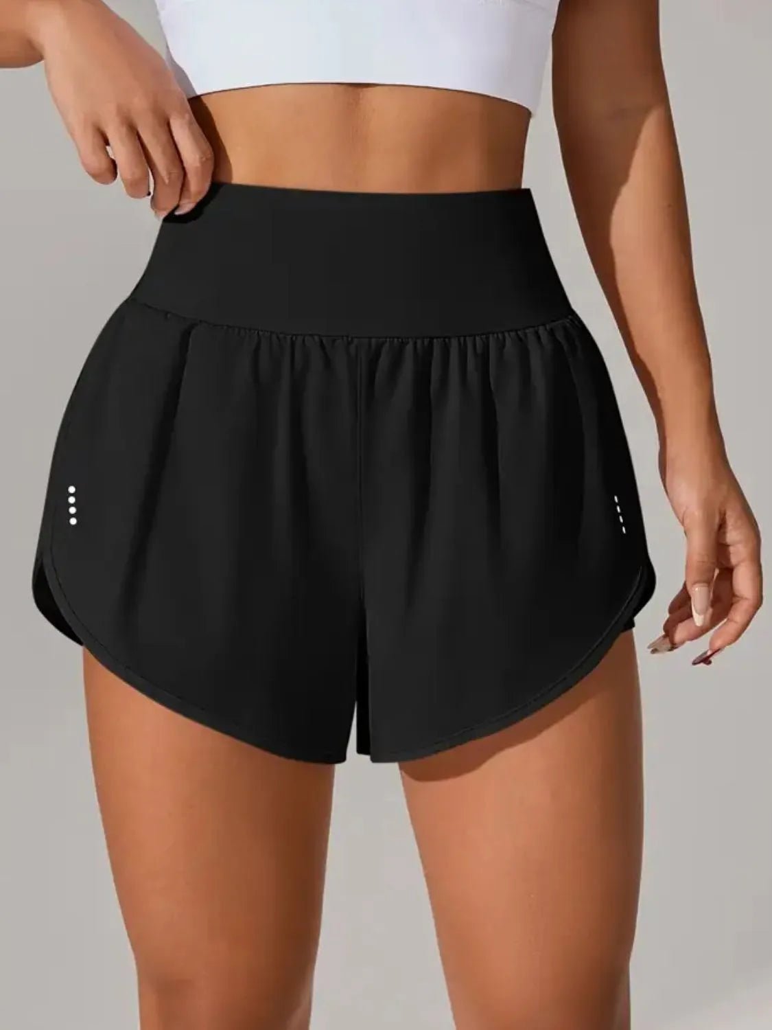 Pocketed High Waist Active Shorts - MAD RUFFI
