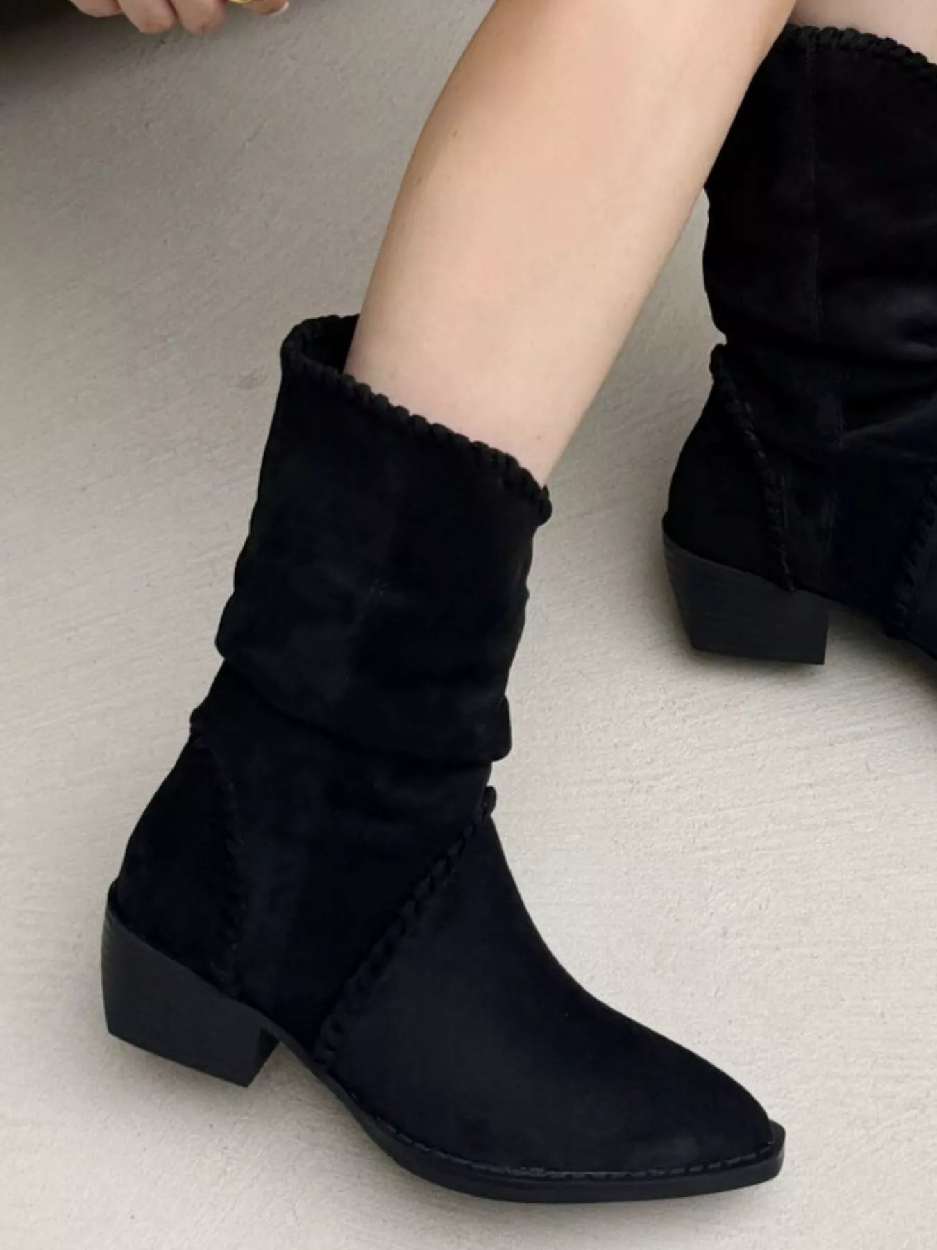 Point Toe Block Heels Boots - MAD RUFFI