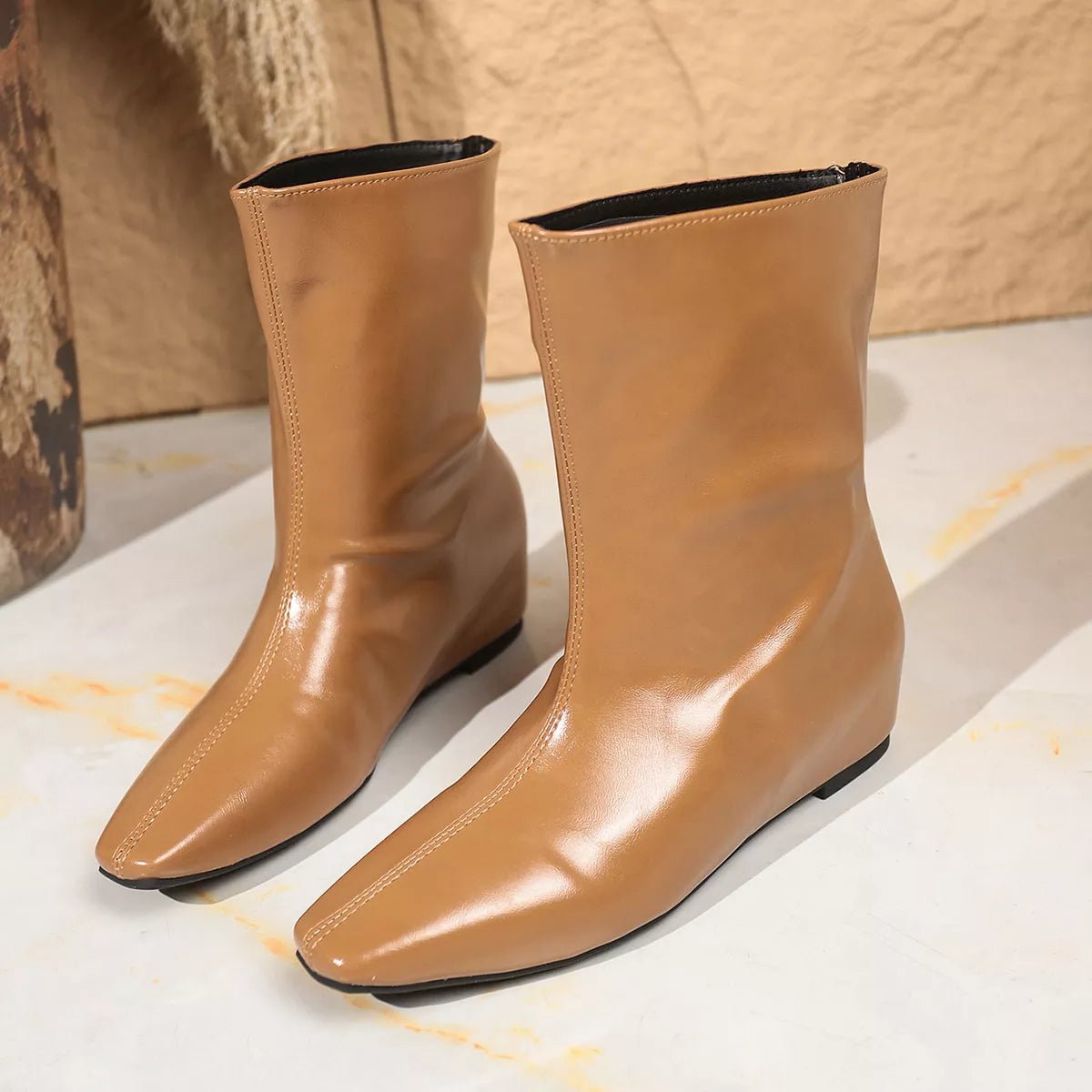 Point Toe Leather Boots - MAD RUFFI