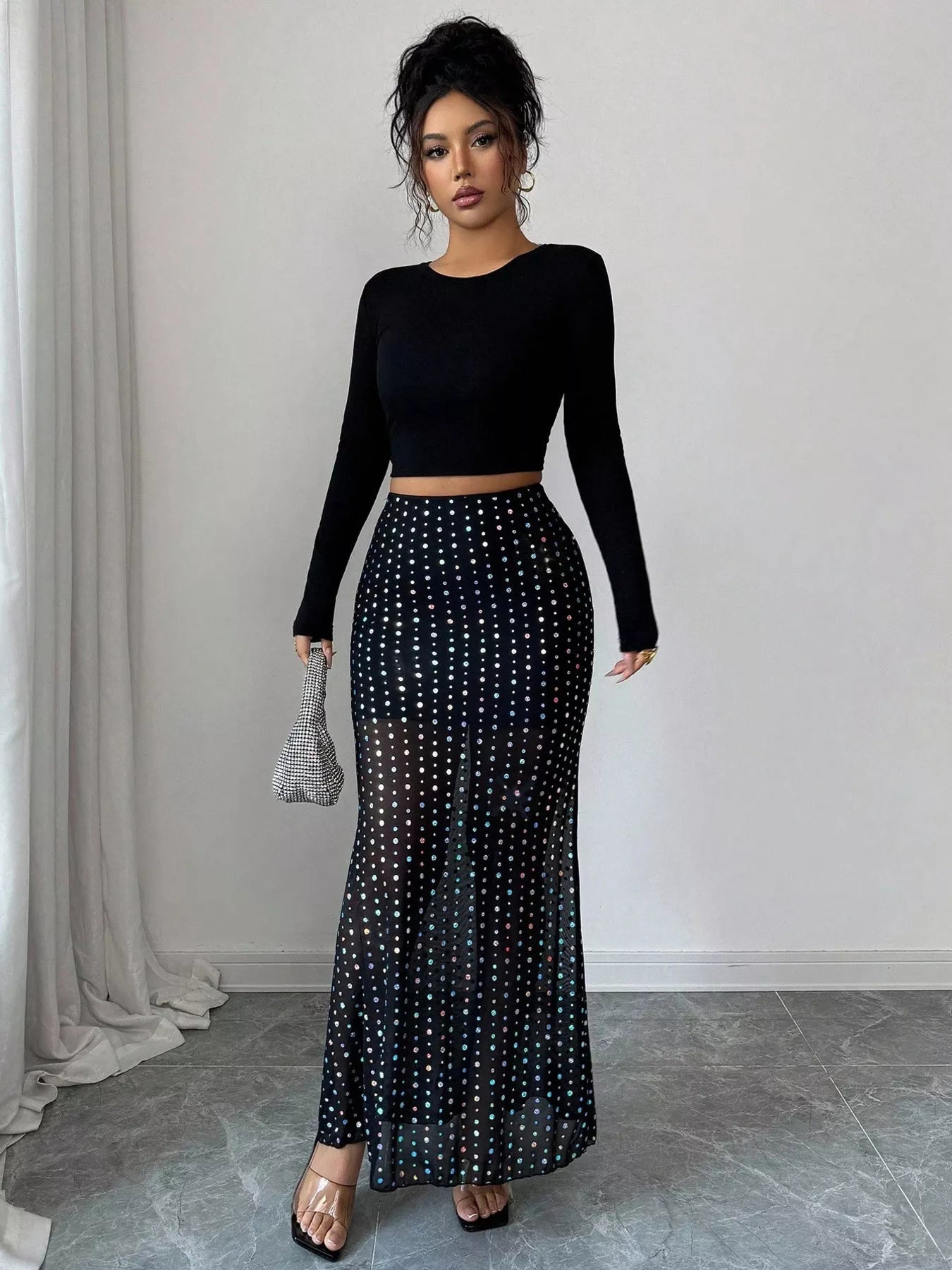 Polka Dot Maxi Skirt - MAD RUFFI